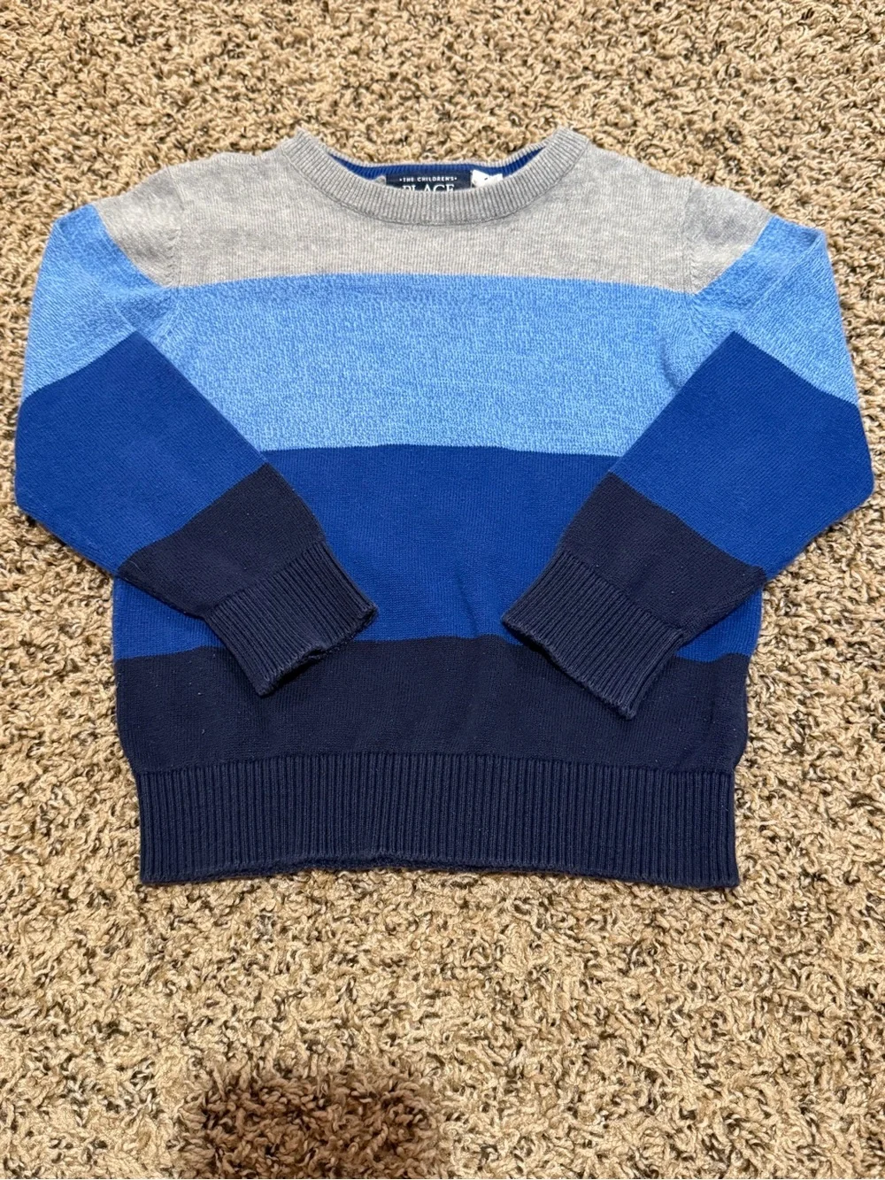 The Children's Place Striped Crewneck Sweater - Light Blue, Royal Blue & Navy